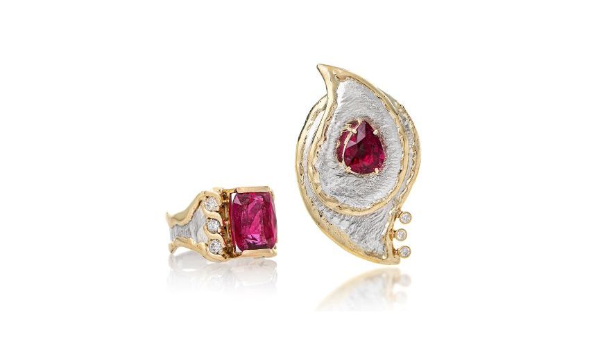 Bn image kahl  shelli paisley friend rubellite tourmaline  diamonds  14k gold  sterling silver 600