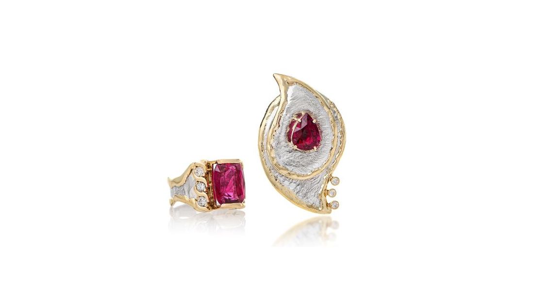 Lg image kahl  shelli paisley friend rubellite tourmaline  diamonds  14k gold  sterling silver 600