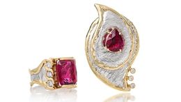 Thumb kahl  shelli paisley friend rubellite tourmaline  diamonds  14k gold  sterling silver 600